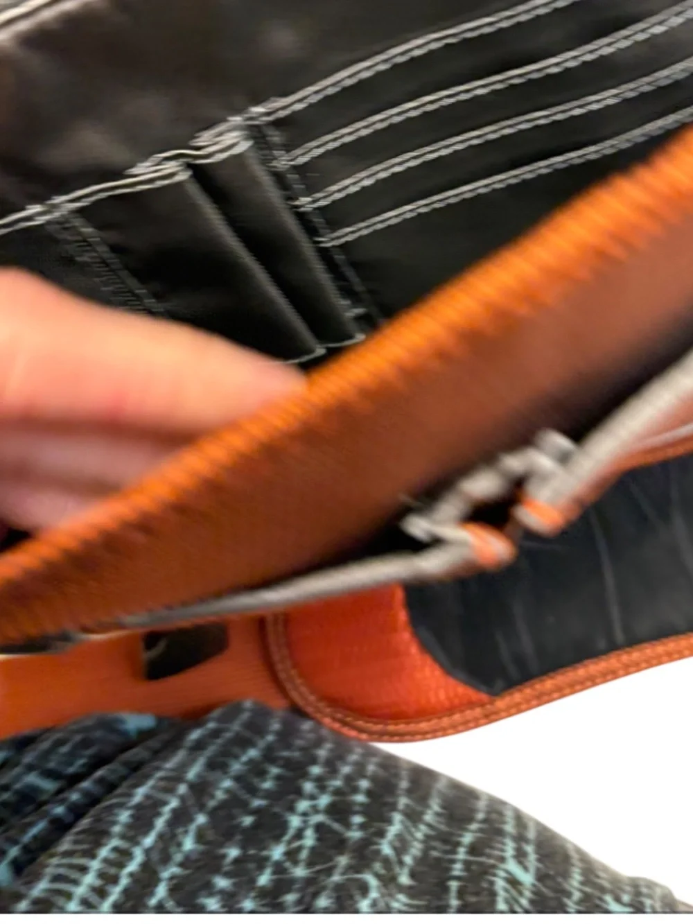 TUMI tech burnt sienna orange laptop briefcase school messenger bag